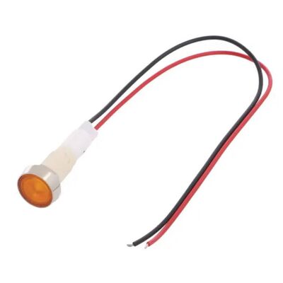 Indicator Led Lamp with Screw Mount/Cable Φ10 12VAC/DC Yellow