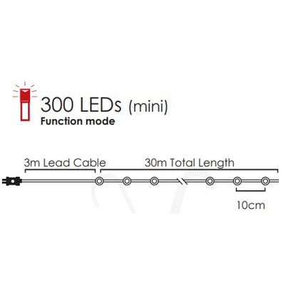Christmas Led String Lights With Copper Wire Warm White 300L 8 functions 30m 934-112