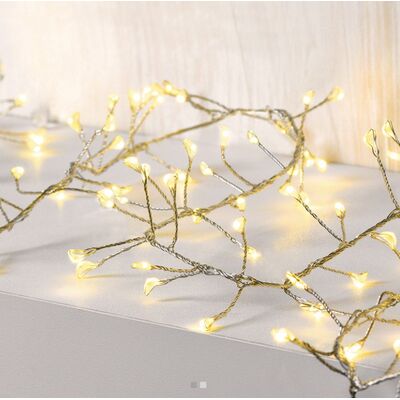 Christmas Led Cluster Lights With Copper Wire Warm White 300L 8 functions 3m 934-121