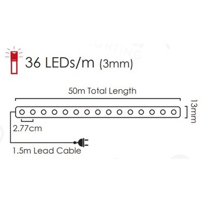Rope Light 36 Leds/m 2 Wires Red 933-383