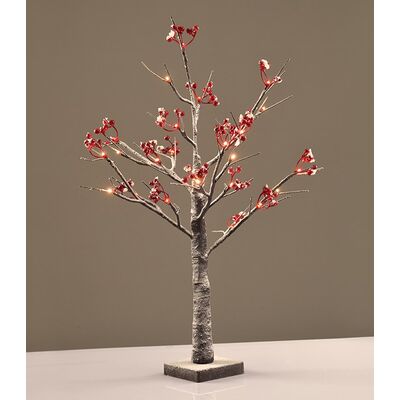 Led Red Berry Tree 24 Led Warm White Height 60cm