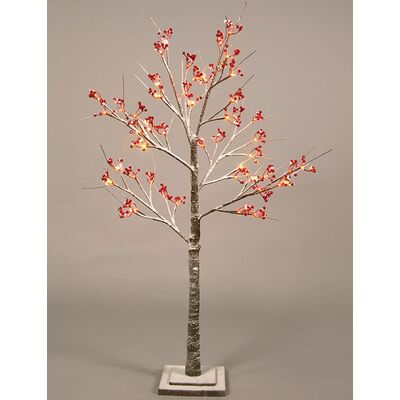 Led Red Berry Tree 48 Led Warm White Height 120cm