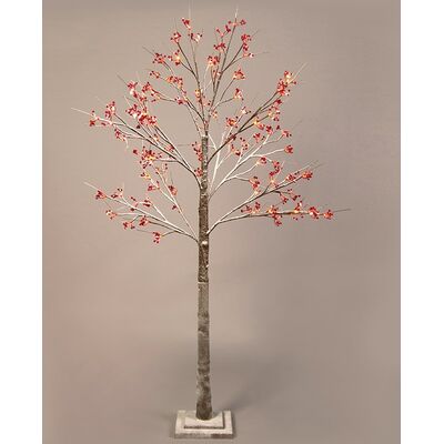 Led Red Berry Tree 96 Led Warm White Height 180cm