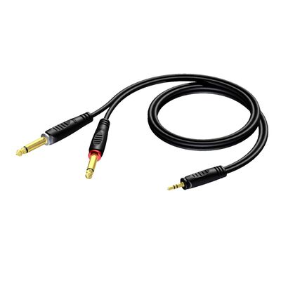 Audio Cable mini Jack Stereo 3,5mm - Jack Mono 2x6,3mm 1,5m
