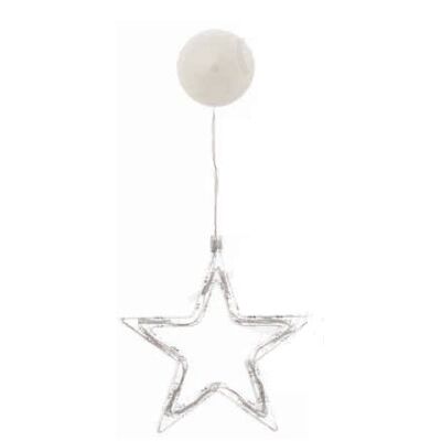 Decorative Star 10 Led Warm White with Suction Cup 3xAAA 936-104