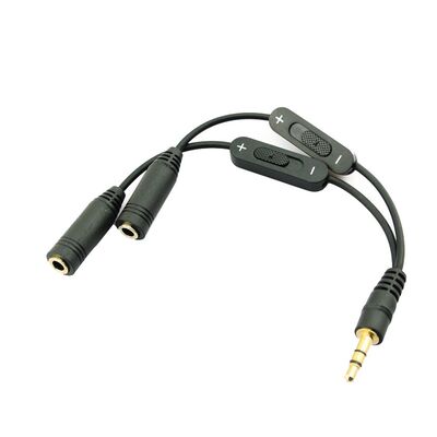 Adapter Cable Stereo Mini Jack 3.5mm 2 Females - 1 Male 0.2m 3Pin with Volume Control