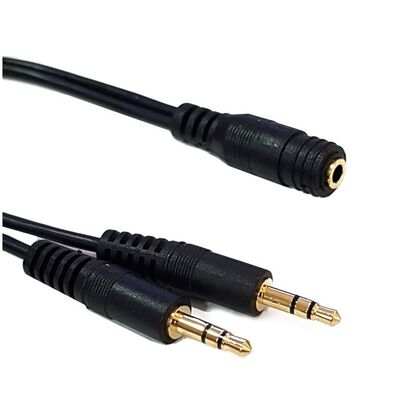 Adapter Cable Stereo Mini Jack 3.5mm 2 Males - 1 Female 0.2m 3Pin