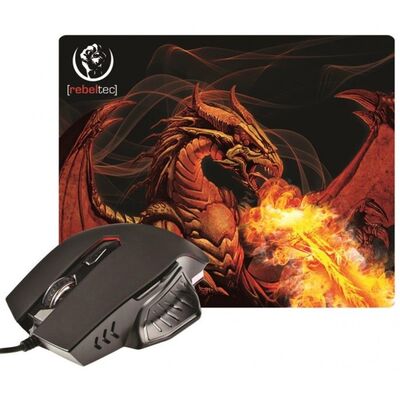 Wired Gaming Mouse + Mouse Pad Red Dragon