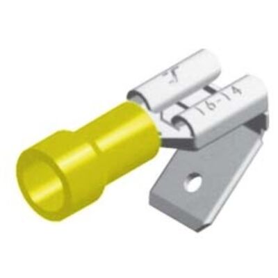 Slide Cable Lug Insulated Female/Male Yellow 0.8-6.35PB5-6.4V/8 CHS 100pcs