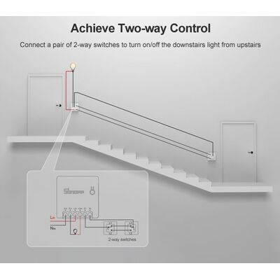 SONOFF Smart Switch SNF-MINI Two Way 10A WiFi White