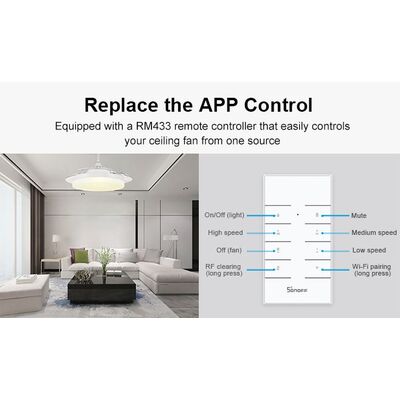 SONOFF Smart Controller για Ανεμιστήρες Οροφής IFAN03 Wi-Fi + Τηλεχειριστήριο