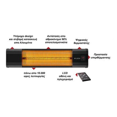 Carbon Heater LXV 2500-HR Black Waterproof IP65