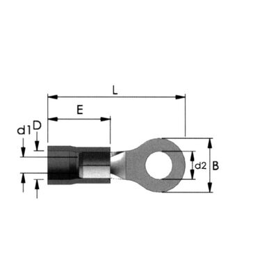 Single-Hole Cable Lug Insulated Yellow 8.4-5.5 R5-8V (02.283) JEE 100pcs​​