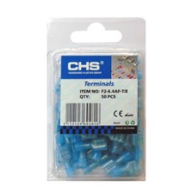 Coated Slide Cable Lug Nylon (Χ/Α) FEMALE BLUE FDFN2-250 50 PIECES/BLΙSΤΕR CHS