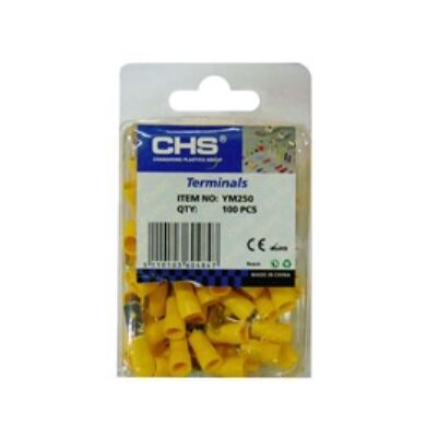 Slide Cable Lug Insulated Male Yellow 6.35 MDD5.5-250 100 PIECES/BLΙSΤΕR CHS