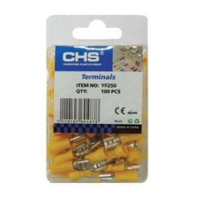 Slide Cable Lug Insulated Female Yellow 6.6 FDD5.5-250 100 PIECES/BLΙSΤΕR CHS