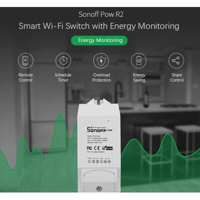 Sonoff POWR2 Διακόπτης Παρακολούθησης Ισχύος Wifi 15A