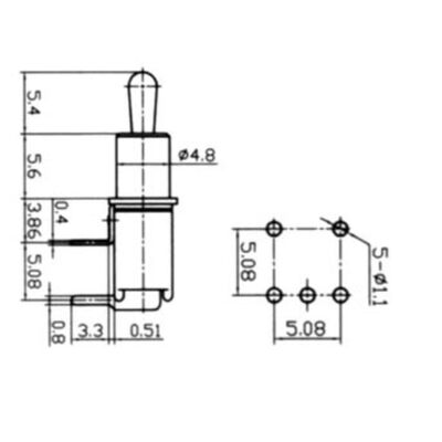 Supermini Toggle Switch ON-ON 1.5A/250V 3P SMTS-102-2C3 PCB LZI