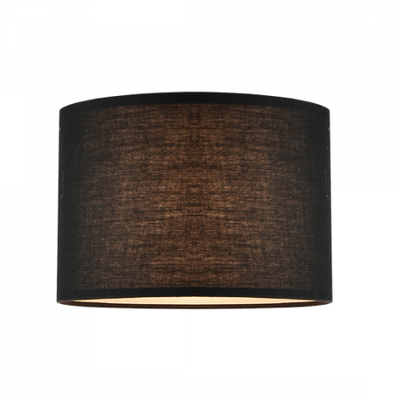 Fabric Lampshade with Metallic Base Suitable for E27 Bulb Black CRL25B