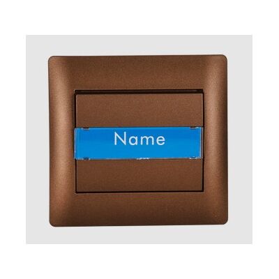 Door Bell Switch + Name Place Rhyme Coffee Metallic