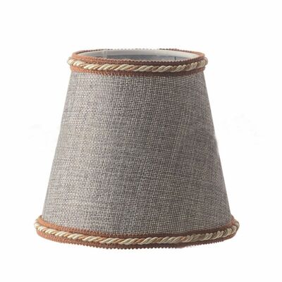 Fabric Lampshade with Metallic Base Suitable for E14 Led Bulb Grey-Linen DL831SHE14