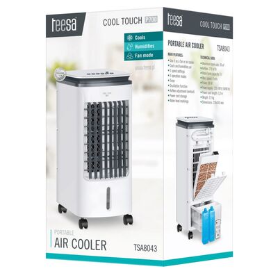 Portable Air Conditioner - Air Cooler Fan with Remote Control 80W 3L White TEESA