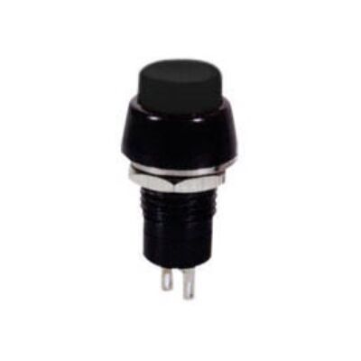 Round ON-OFF Switch Button Φ10 PBS-20A Black 