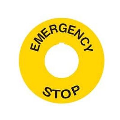 Indicator Plate Φ60 Emergency/Stop Orange For Φ22 E60 KND