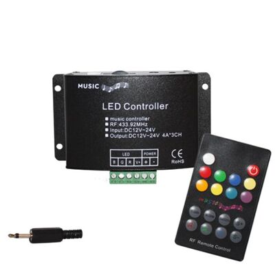 Music Audio Controller RGB 3x4A 12V - 24V With Remote Control for Led Strips