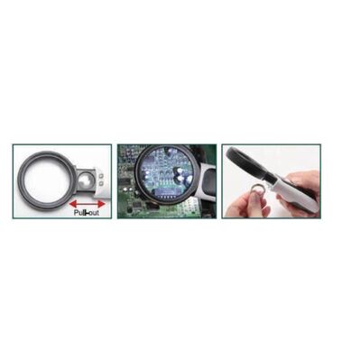 Hand-Held Magnifying Glass (3.5/20X) With Led MA-023 S/PRO