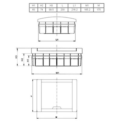 Plastic Distribution Box Recessed 1 Row 8 Module