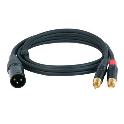 Audio Cable 2 x RCA Male Plugs - 1 XLR Male Plug 1m Master Audio