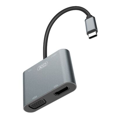 XO HUB001 USB-C Adapter 4in1 (TYPE-C to HDMI / VGA/ USB3.0 / PD charging)