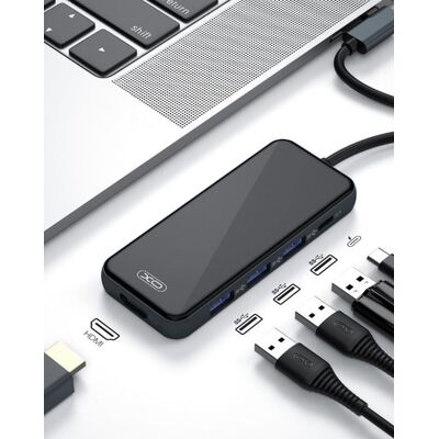 XO HUB002 USB-C Multi Adapter 5in1 TYPE C input and HDMI output