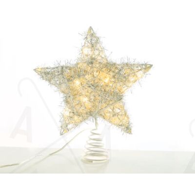 Χριστουγεννιάτικο 20 led ασημένιο διακοσμητικό αστέρι με μπαταρίες