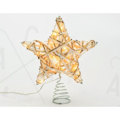 Χριστουγεννιάτικο 20 led άσπρο/χρυσό διακοσμητικό αστέρι με μπαταρίες