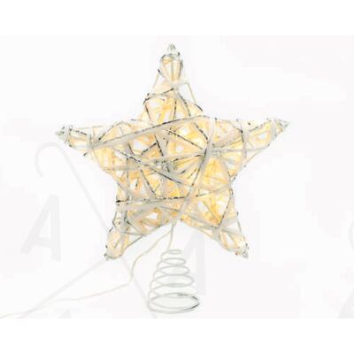 Χριστουγεννιάτικο 20 led άσπρο/ασημί διακοσμητικό αστέρι με μπαταρίες