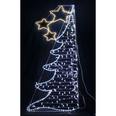 Μεταλλικό Μισό Χριστουγεννιάτικο Δέντρο Led Επίστηλο Οδικού Στολισμού 940-003