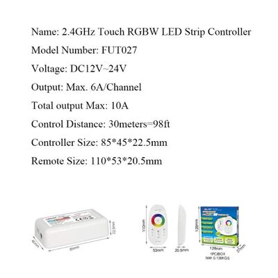 Control Set Remote + Controller RGBW 12 - 24 VDC Mi-Light FUT027