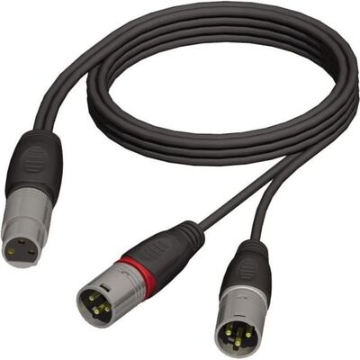 Audio Cable XLR Female-2xXLR Male 1,5m