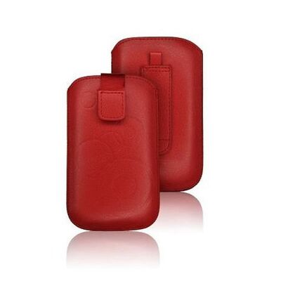 Θήκη Universal Leather Case 115.5x62.1x12.3mm Κόκκινη