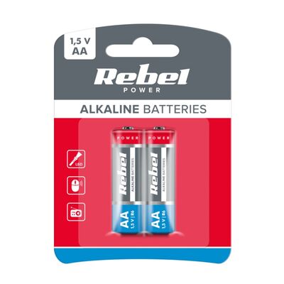 Alkaline Battery Rebel AA LR6 1.5V 2pcs