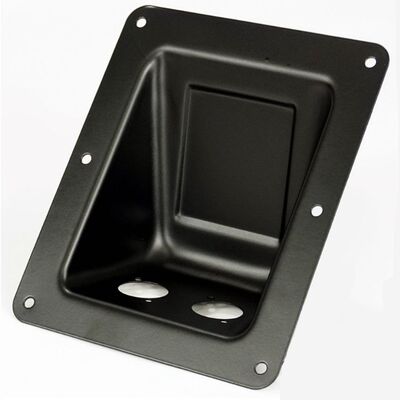 Dish black for 2 XLR or Speakon D-type Socket 170x140mm