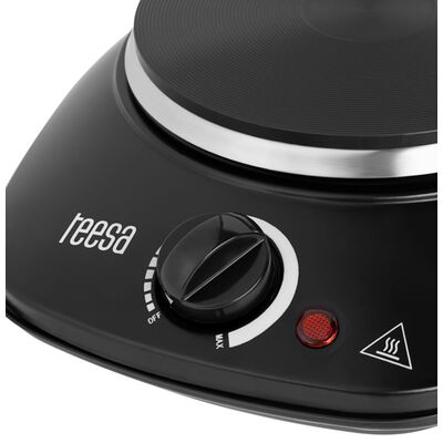 Portable Single Electric Cooker Black 1000W Teesa