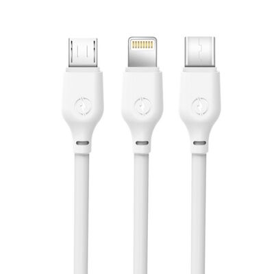 Καλώδιο XO-NB103 3in1 USB - Lightning + USB-C + microUSB 1.0 m 2.1A  Λευκό