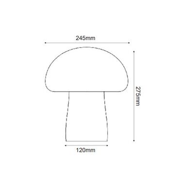 Floor Lamp Mushroom Black Outdoor 10W 3000K Bolet 245mm x 275mm x 120mm