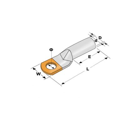 Brass Single-Hole Terminal Lug With Aluminum DTL-1-10 LNG/CHA