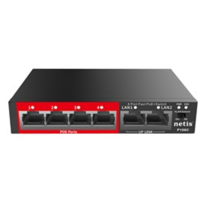 Ethernet Switch 10/100Mbps 6P Switch 4P POE 802.0at/af P106C Netis