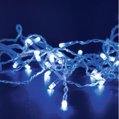 Christmas Led Lights Blue 180L 8.95m 8 functions Transparent
