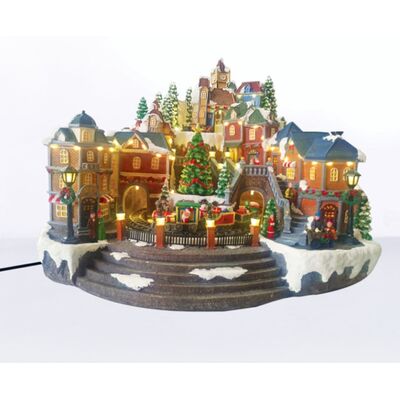 Decorative Snow Village with 62 LEDs Warm White with Batteries + Music